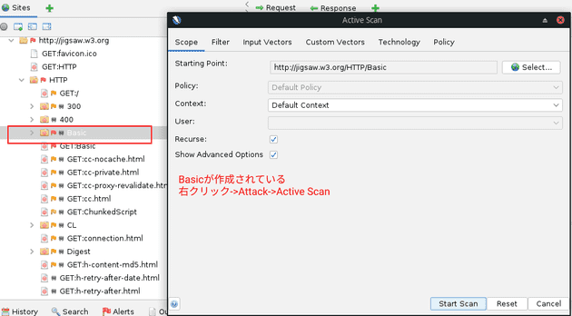 start active scan